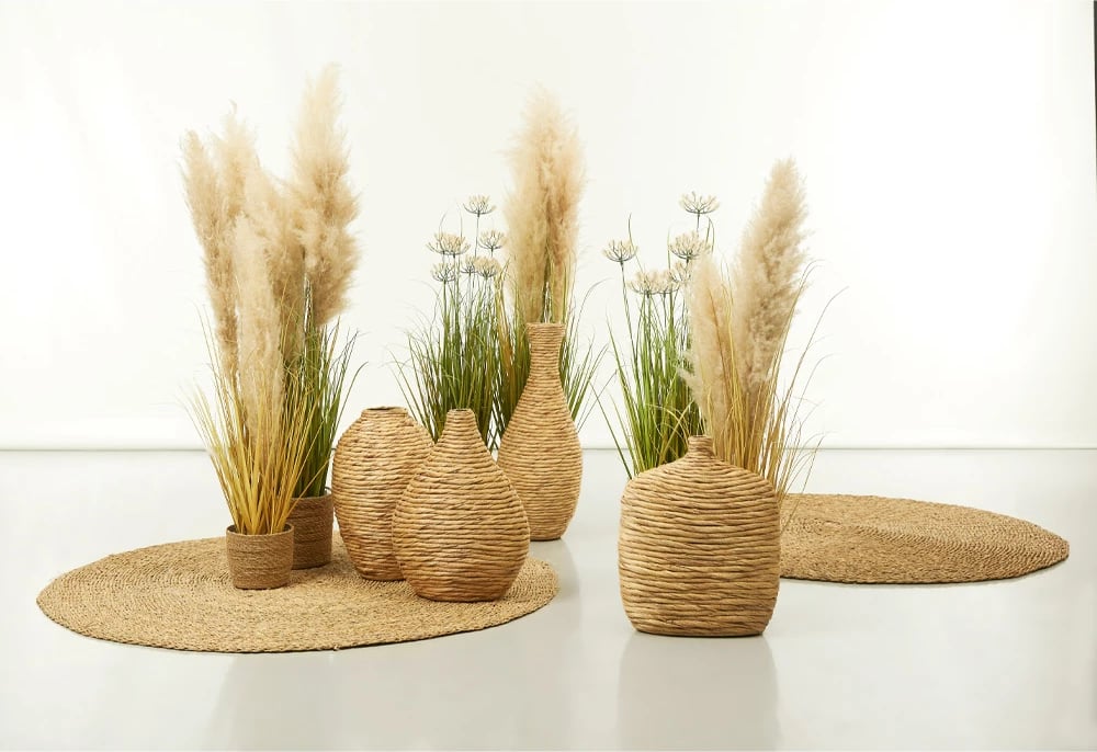 Vazo dekorative Ios, bambu natyrale, 31x31x44cm