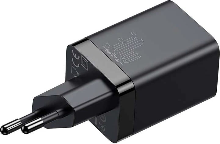 Karikues i shpejtë Baseus CCSUPP-E01, 30W, USB + USB-C, i zi
