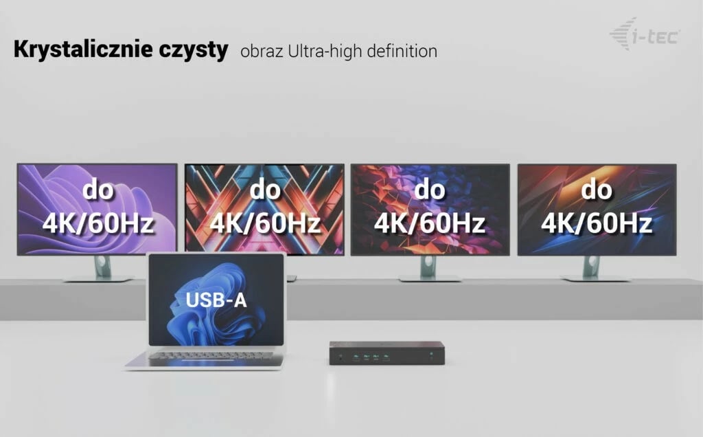 Kasë docking i-tec CA5MONITORDOCKPD, 5x 4K/60Hz, Power Delivery 100W, e zezë