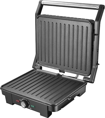 Grill elektrik, Adler, AD 3051, 180° tavoline, 29x24 cm, 2800W, pllaka jo-ngjitëse, i zi