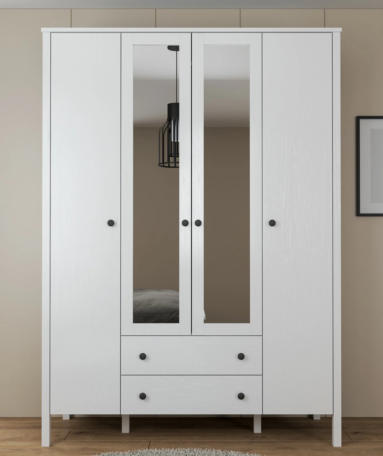 Dollap Hanah Home, FRN-20012, ngjyrë druri dhe e bardhë