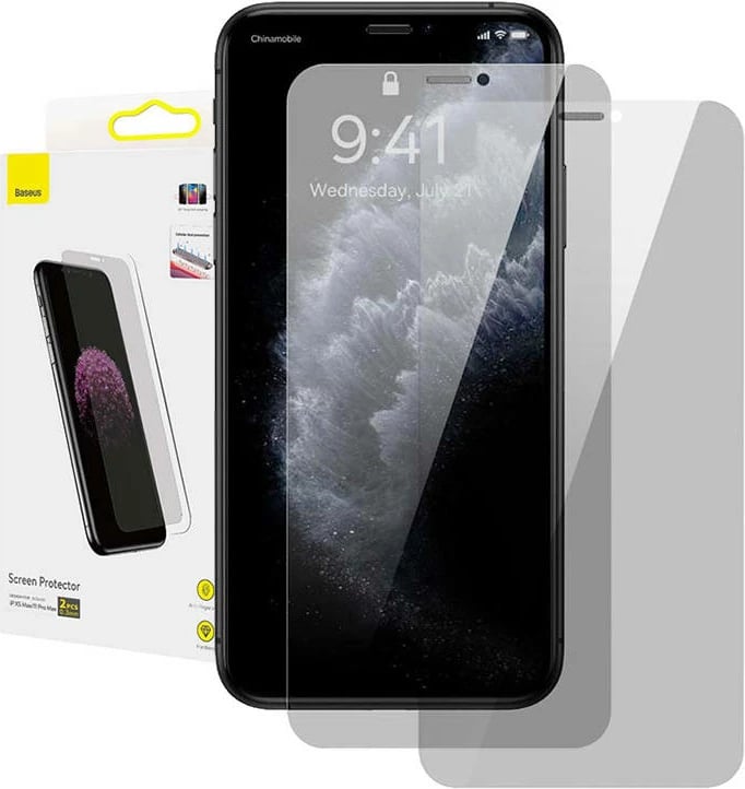 Mbrojtës ekrani xham i temperuar Baseus SGBL060602 për iPhone XS Max/11 Pro Max, 0.3mm, 2 copë, Zi