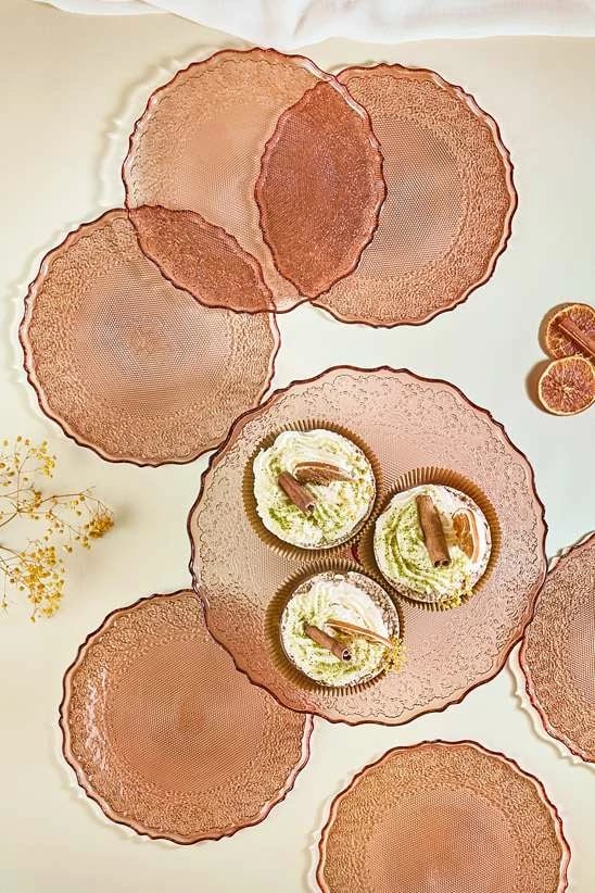 Set pjatash ëmbëlsirash (7 copë), Hermia Concept, Goblen7, ngjyrë bakri