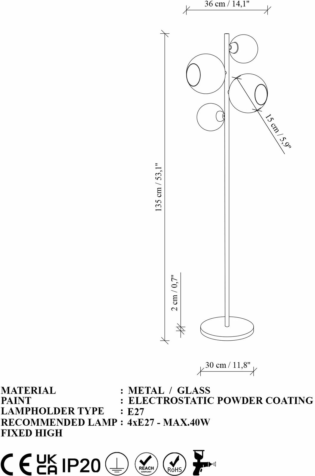 Llambë dyshemeje Opviq, Benek - 15 - 14542, ngjyrë kaltër dhe ari Llambë dyshemeje Opviq, Benek - 15 - 14542, ngjyrë kaltër dhe ari