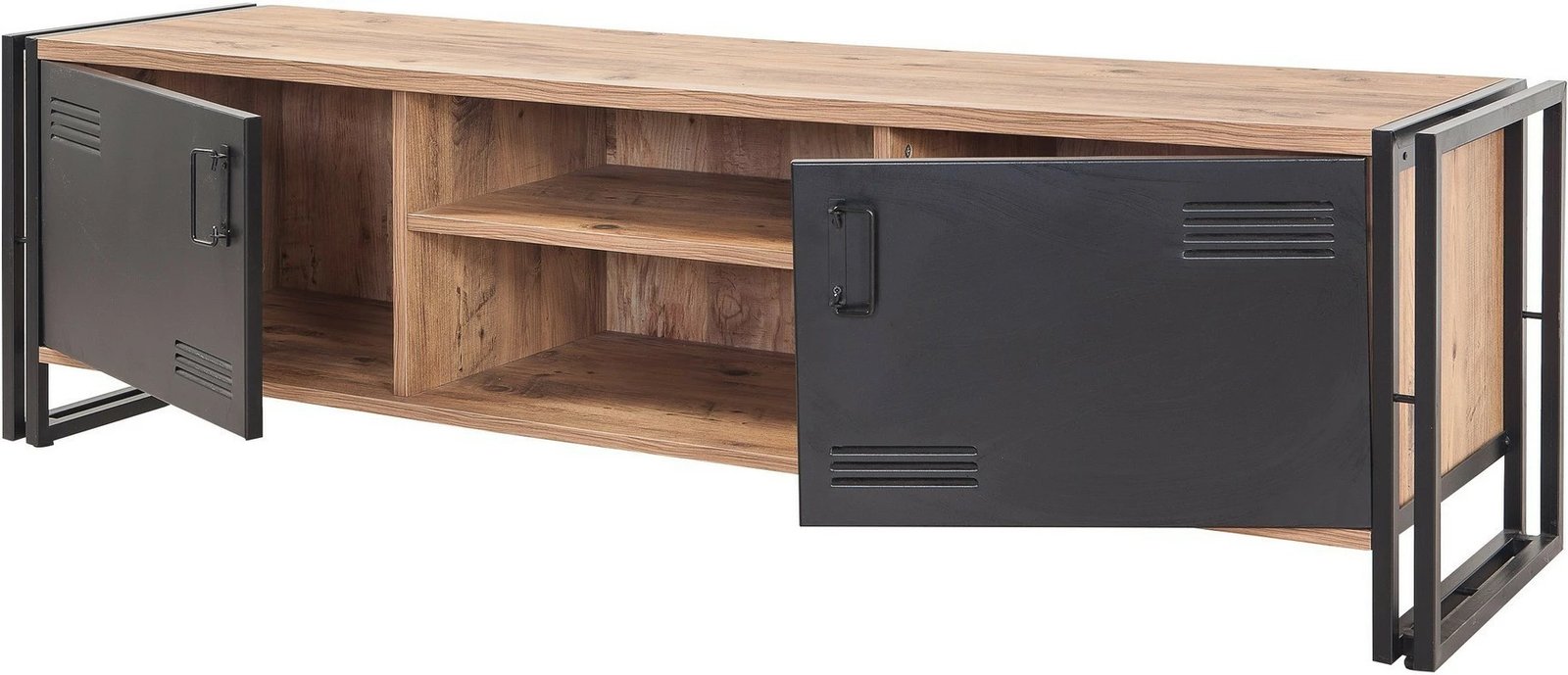 Komodë TV Skye Decor, Cosmo Rex, ngjyrë pishë Atlantike dhe e zezë