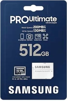 Kartelë memorie microSD Samsung PRO Ultimate 512GB me adapter SD