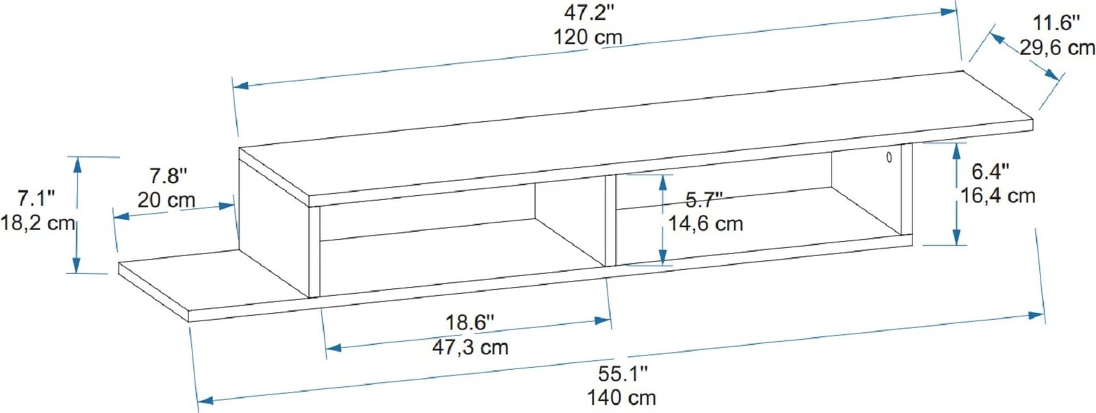 Mbajtës TV Hanah Home, ngjyrë Atlantic Pine