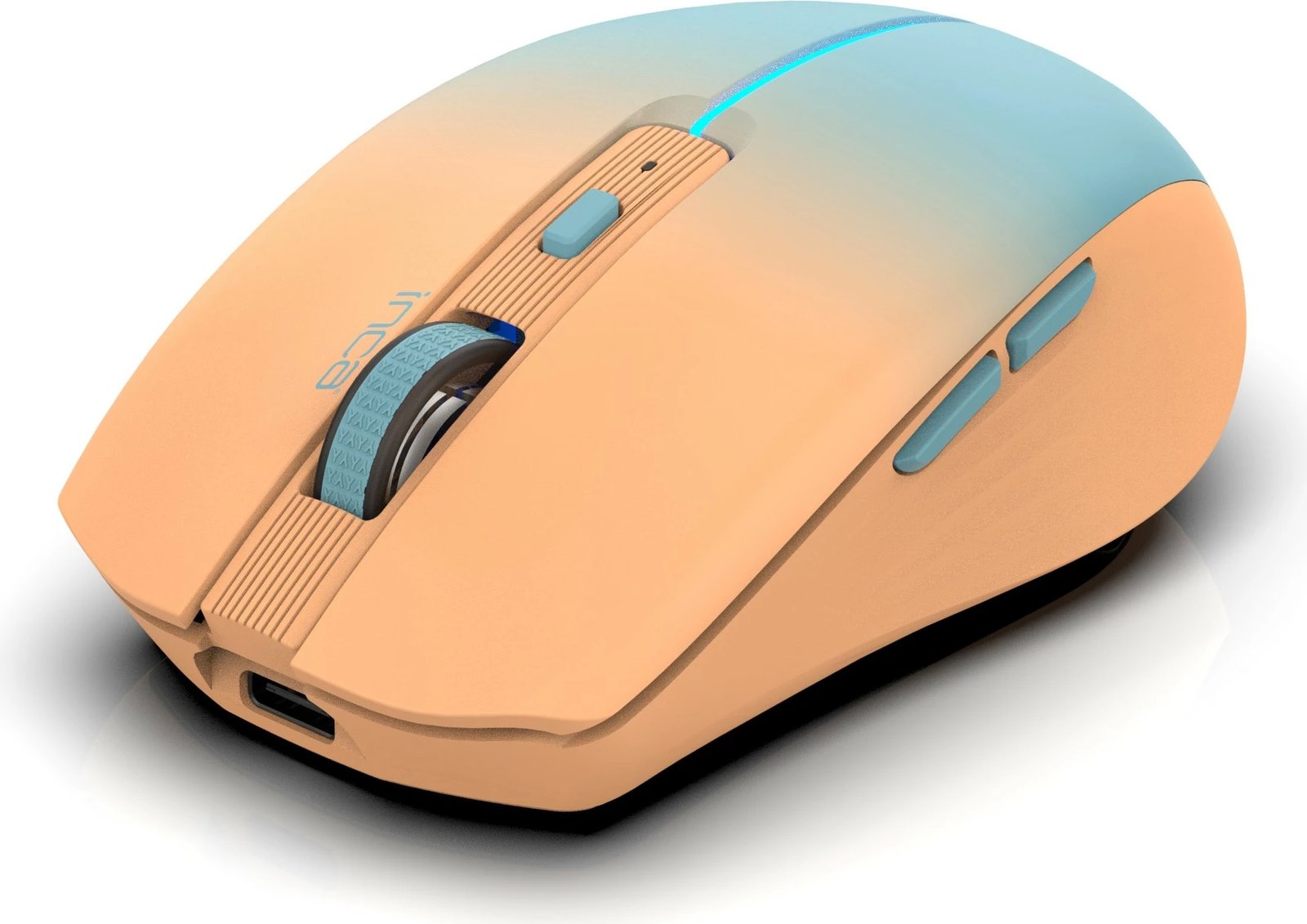 Maus Inca IWM-511RT, wireless & Bluetooth, 1600 DPI, 6 taste, portokalli/blu