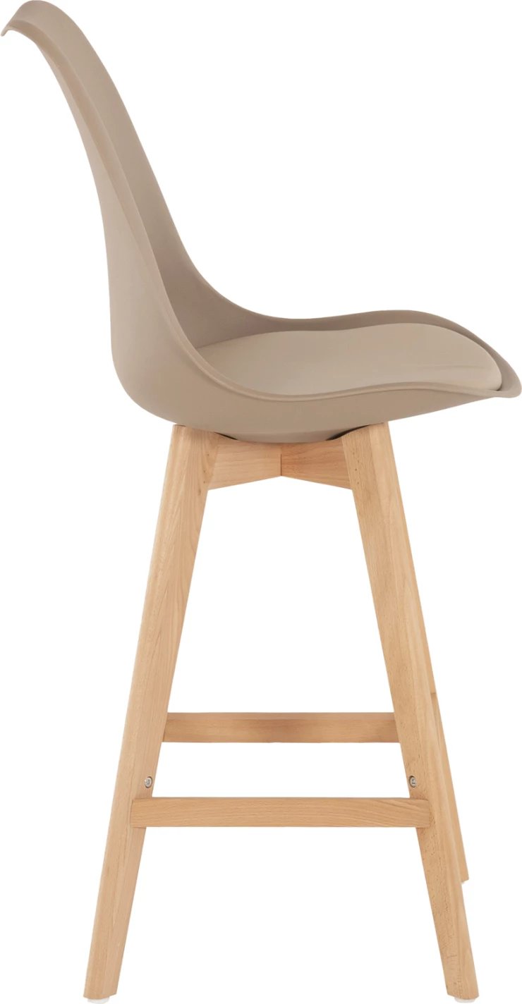 Karrige për bar VEGAS FH8000.55, lartësi mesatare, polipropilenë ngjyrë kapuçino, dru ahu natyral, 47x58x103H cm., set prej 4 copë