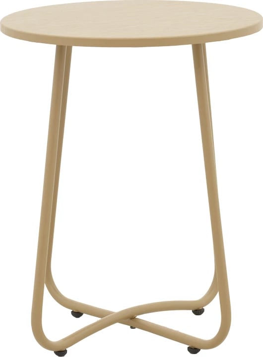 Tavolinë anësore Bramwell metalike bezhë D40x50cm