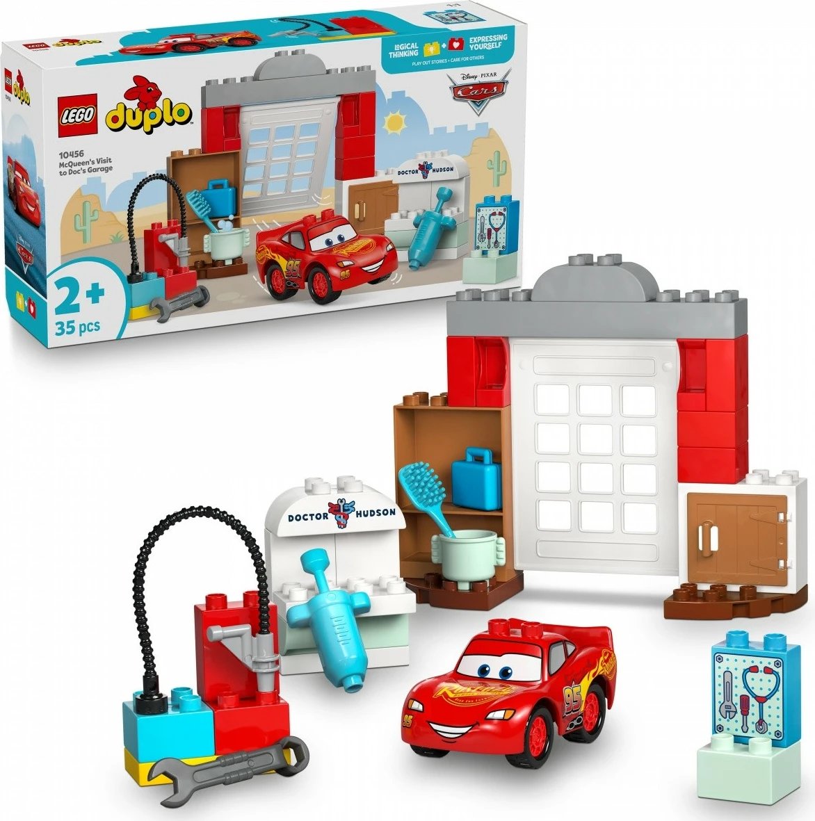 Set ndërtimi LEGO DUPLO Cars 10456, McQueen's Visit to the Mayor's Workshop, 35 pjesë