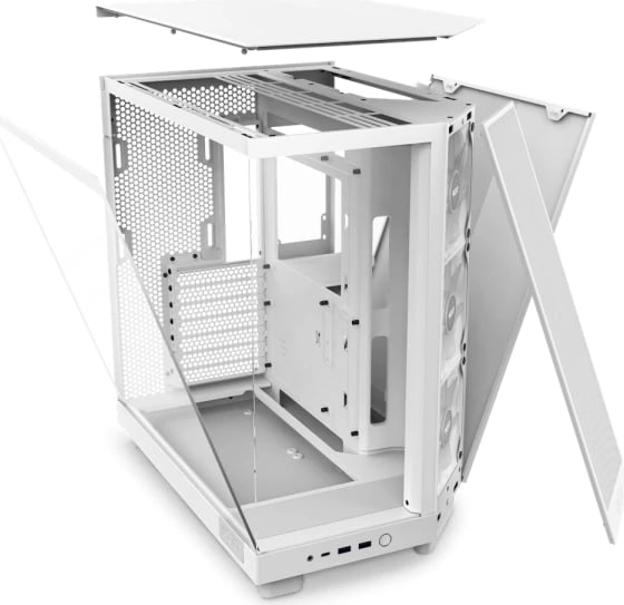 Kasë kompjuteri NZXT H6 Flow RGB (CC-H61FW-R1), e bardhë