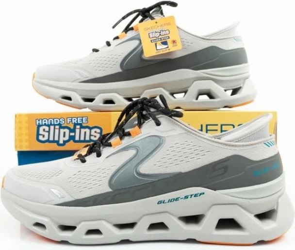 Atlete për meshkuj Skechers, të bardha/gri
