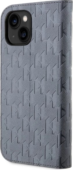 Mbështjellës Karl Lagerfeld Saffiano Monogram për iPhone 14 6.1", argjendtë