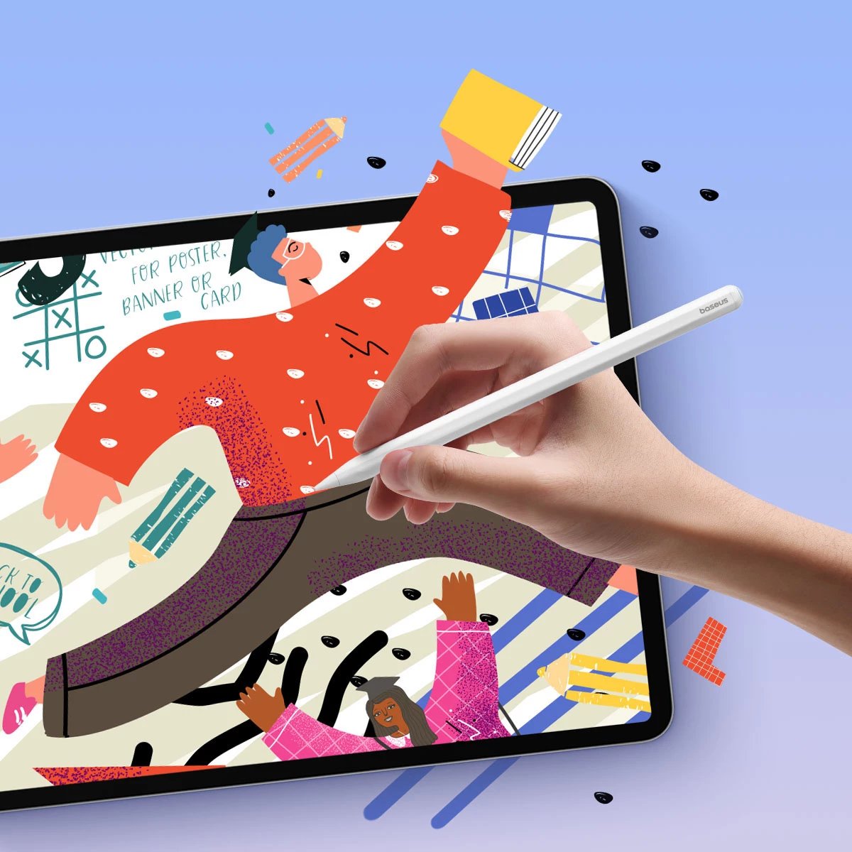 Stylus Baseus Smooth Writing 2 Overseas Edition për iPad, majë e zëvendësueshme, LED, i bardhë