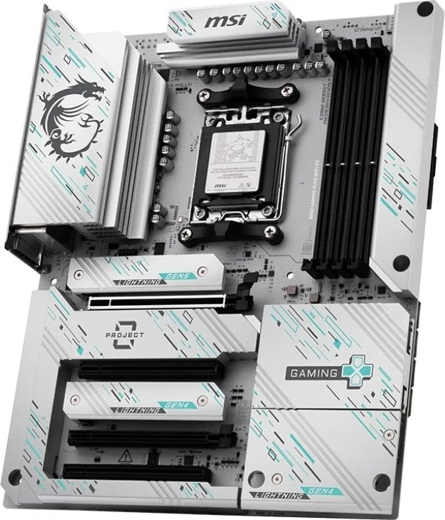 Pllakë amë MSI B850 GAMING PLUS WIFI PZ, Socket AM5, 256 GB, e bardhë