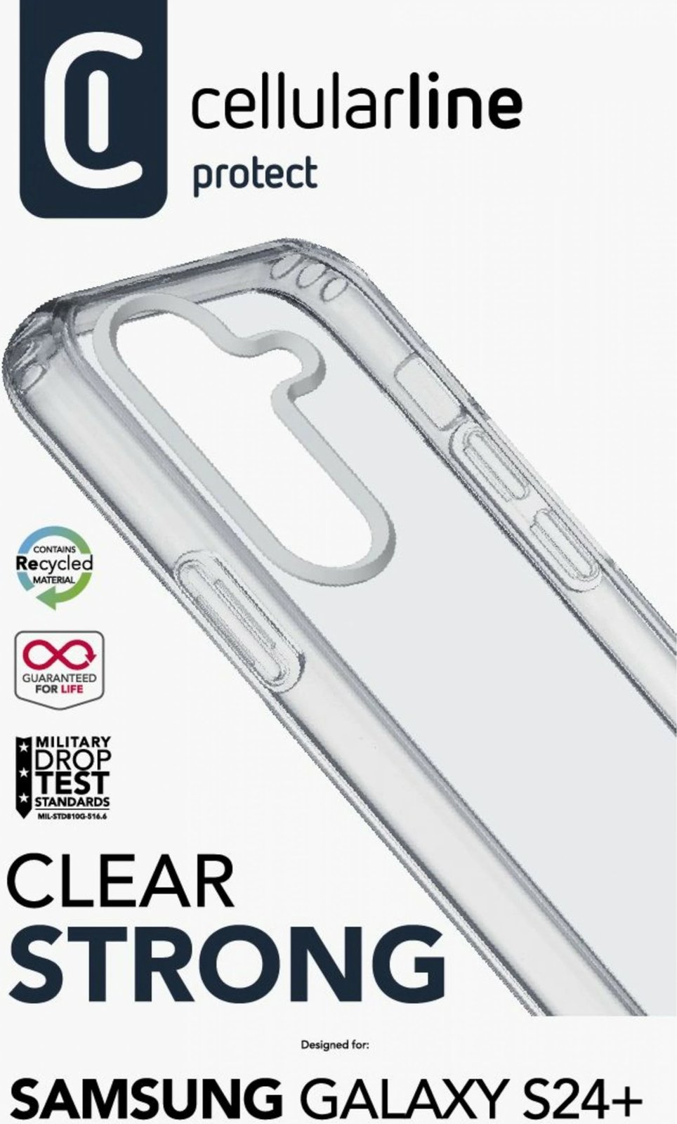 Mbështjellës Cellular Line për Samsung Galaxy S24+, transparent