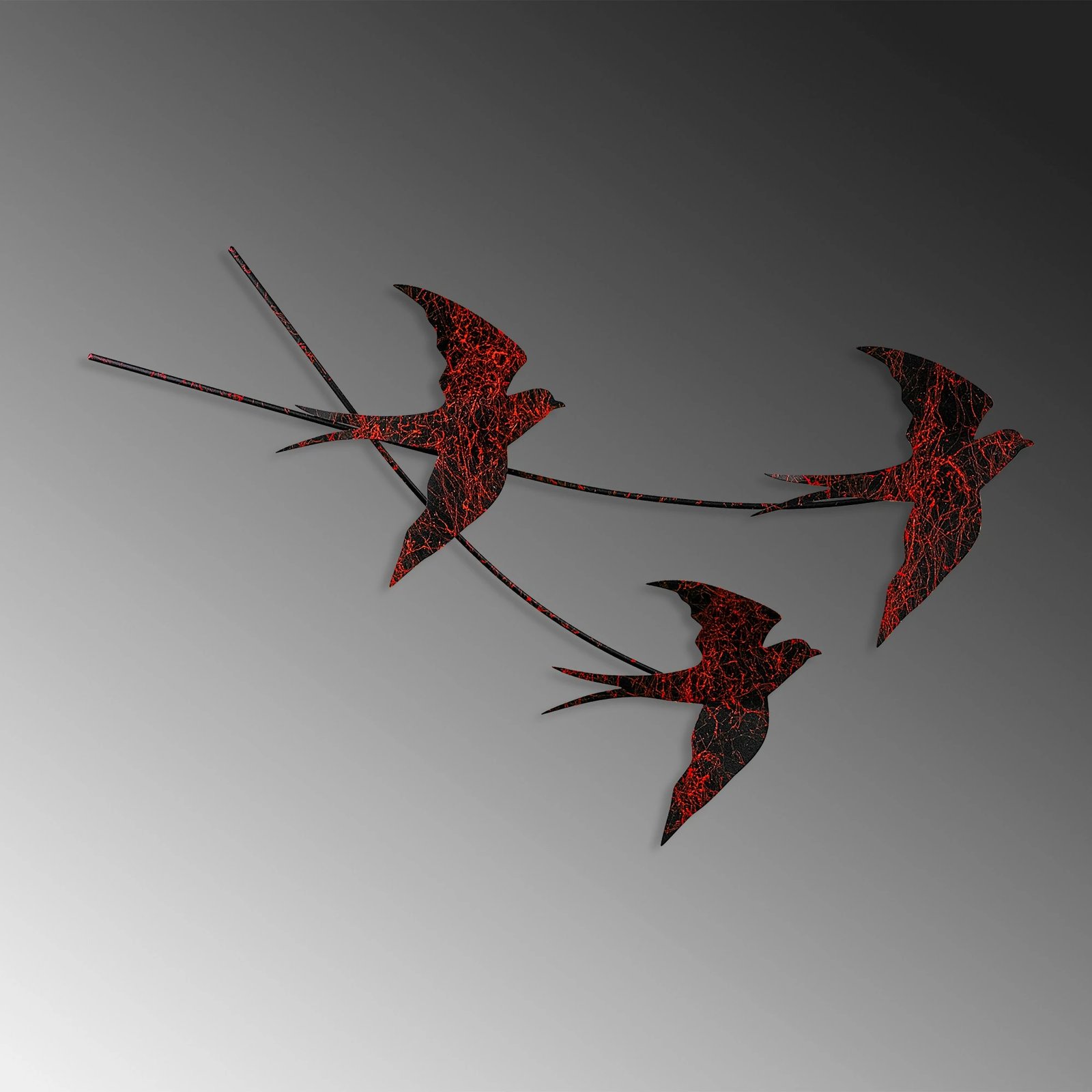 Aksesor dekorativ metalik për mur, Wallity, Wallow, shumëngjyrësh, 42x70cm