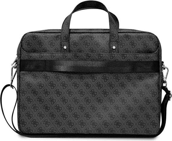 Çantë laptopi Guess Saffiano 4G Triangle Logo, për 16 inç, e zezë