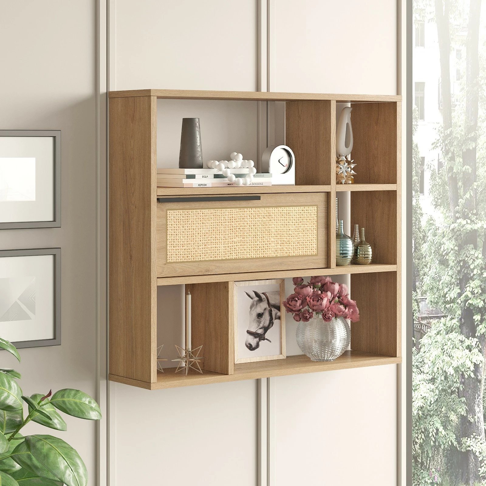 Raft muri Hanah Home, On5-Su, ngjyrë arr dhe lis, 90.1x81x22 cm