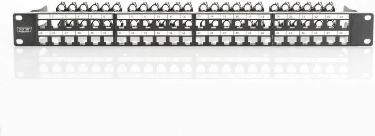 Patch panel Digitus DN-91424, 48x Keystone, 1U, 19", i zi