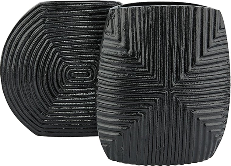 Vazo LINEAR, alumin, e zezë, 21x8x24cm