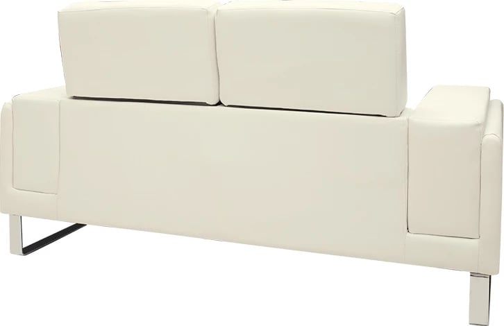 Divan dy vendësh Shea PU fildish-inox 158x80x87cm
