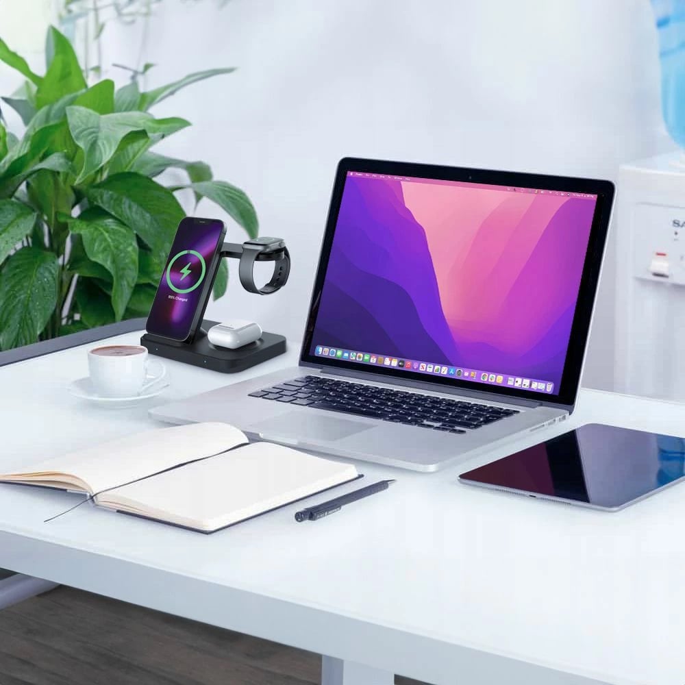 Karikues wireless 3-në-1 Tech-Protect QI15W-A37, 15W, i zi