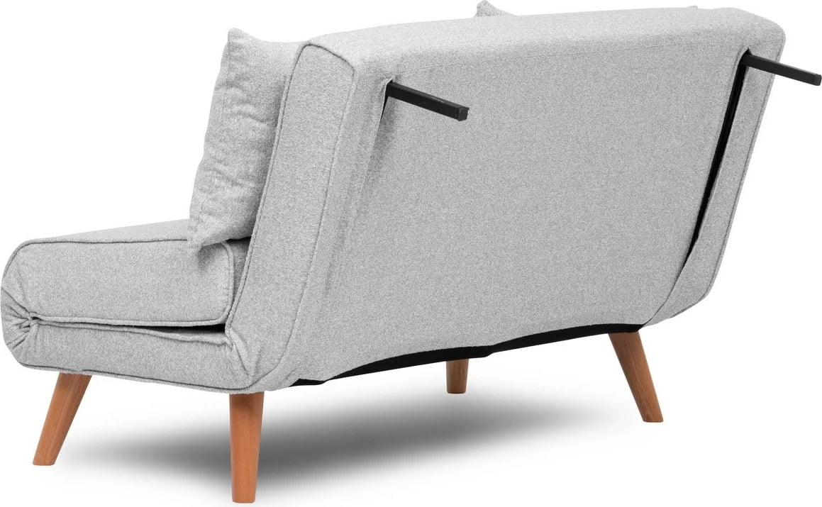 Divan-krevat dy ulëse, stof teddy, ngjyrë gri, Folde 2-Seater