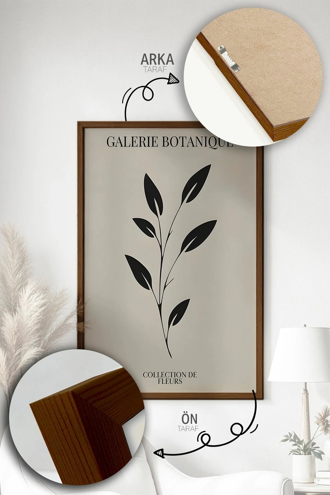 Pikturë dekorative me kornizë (3 copë), Wallity, Artvmodel37-Kahve