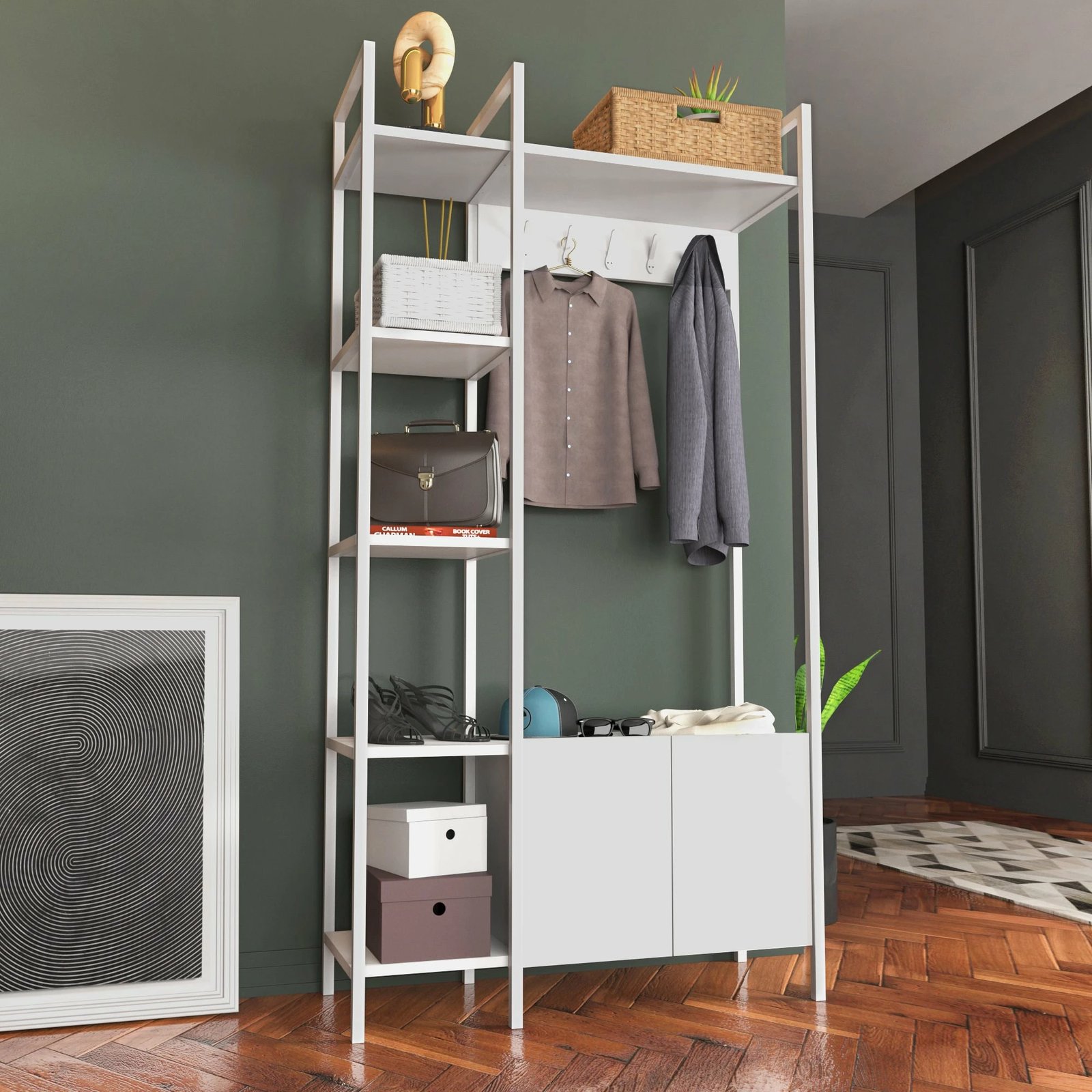 Stendë hyrje Hanah Home, ngjyrë e bardhë, Doga