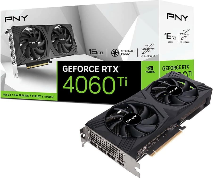 Kartelë grafike PNY RTX4060 Ti VERTO 16GB GDDR6, dy ventilatorë, e zezë