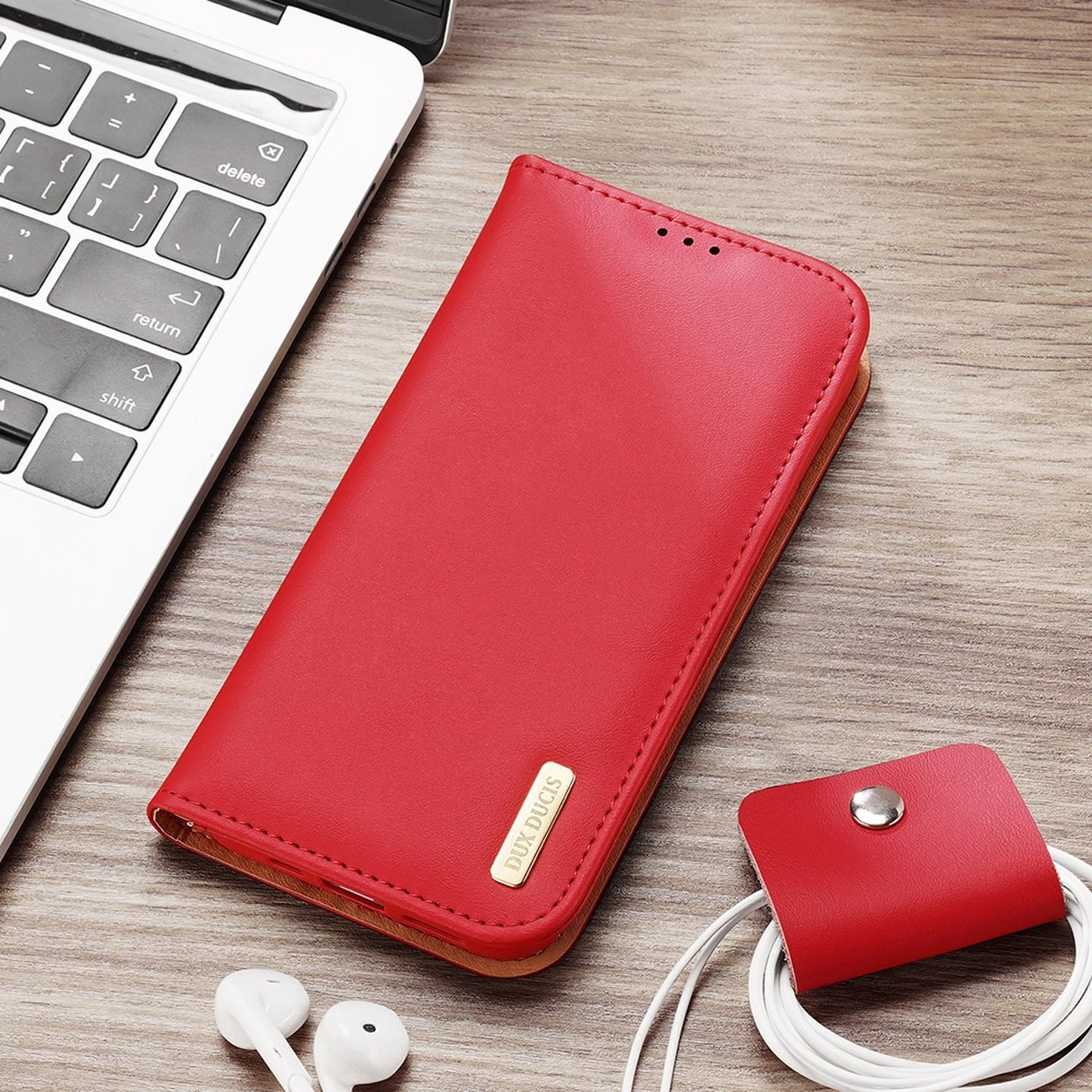 Mbështjellës Dux Ducis Hivo për iPhone 14 Plus, lëkurë natyrale, me xhepa për kartela dhe para, i zi Mbështjellës Dux Ducis Hivo për iPhone 14 Plus, lëkurë natyrale, me xhepa për kartela dhe para, i zi