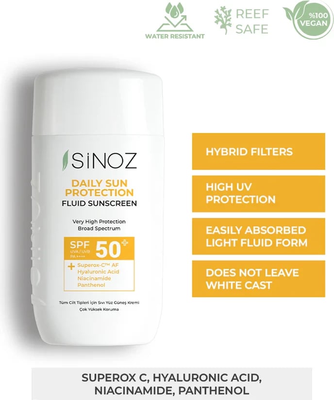 Krem kundër diellit Sinoz Daily Sun Protect Fluid SPF 50+