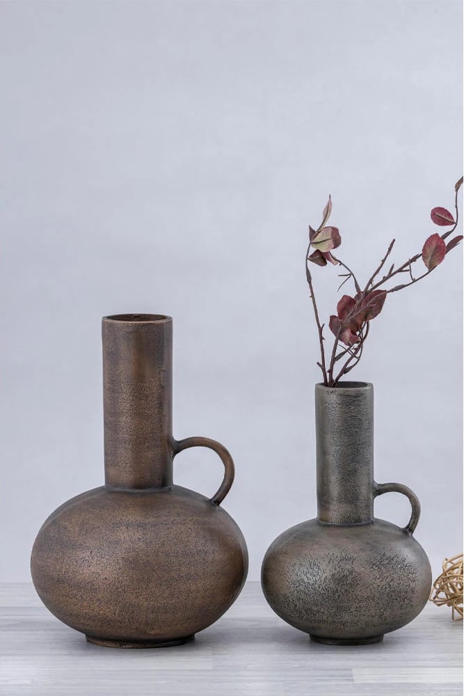 Vazo dekorative STEEL SHINE, alumin, ngjyrë bronzi, 23x23x34cm