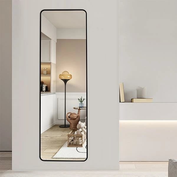 Pasqyrë muri drejtkëndore nextdeco 40x120cm, kornizë metalike e zezë