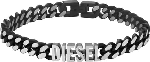 Byzylyk për meshkuj DIESEL JEWELS FONT, zi e argjendtë