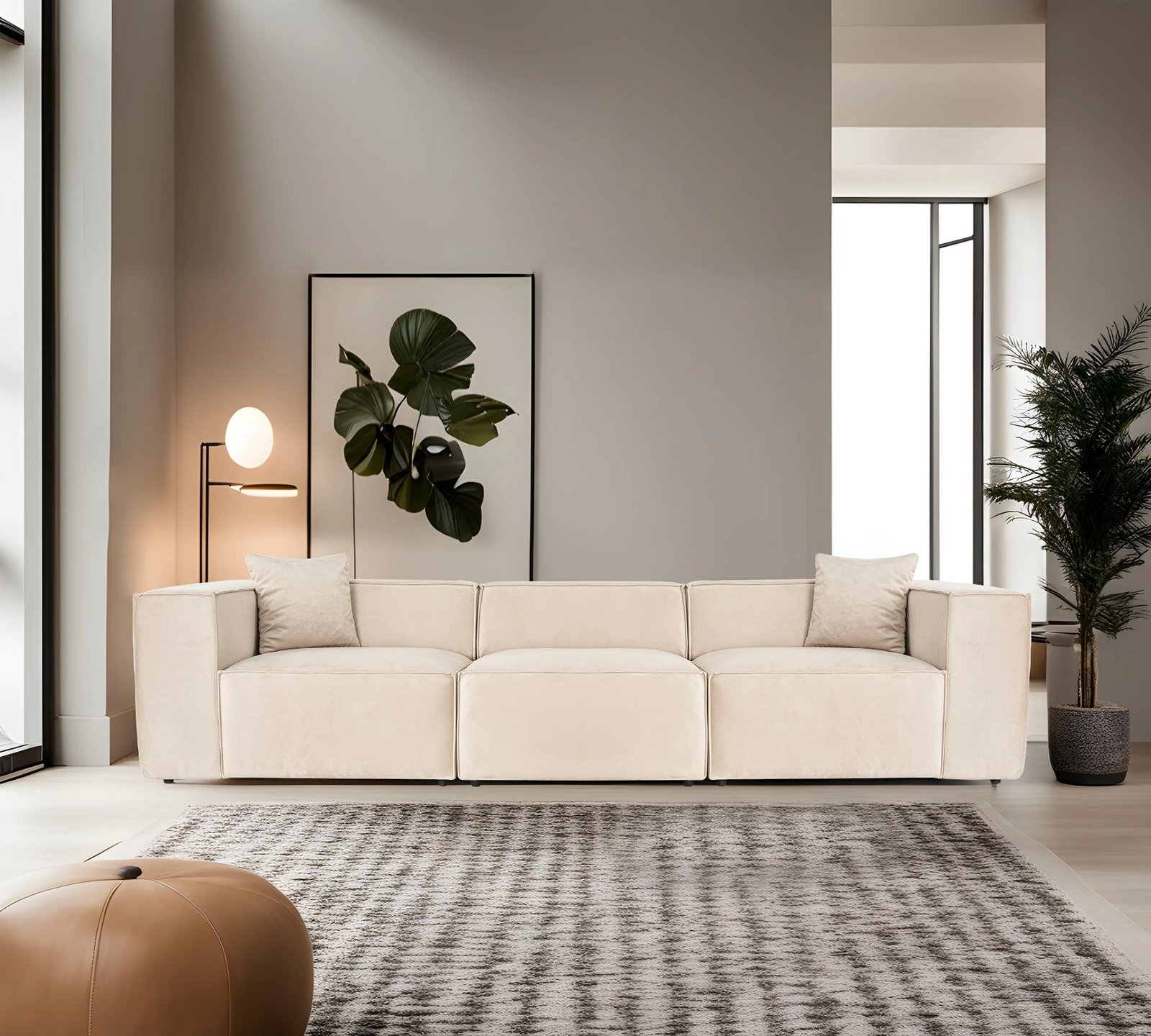 Divan treshe Lora, krem, Atelier del Sofa