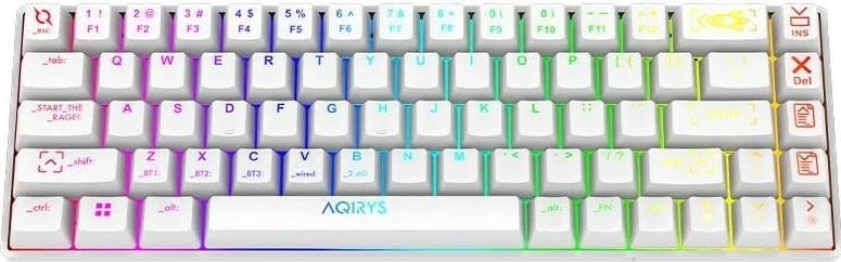 Tastierë Aqirys Mira, RGB, mekanike, wireless dhe me kabllo, e bardhë