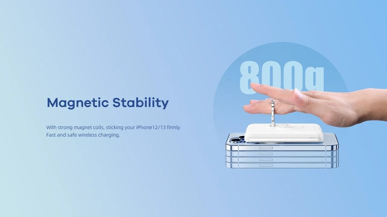 Power Bank Magnetik Remax RPP-85 22.5W, 10000 mAh, e bardhë