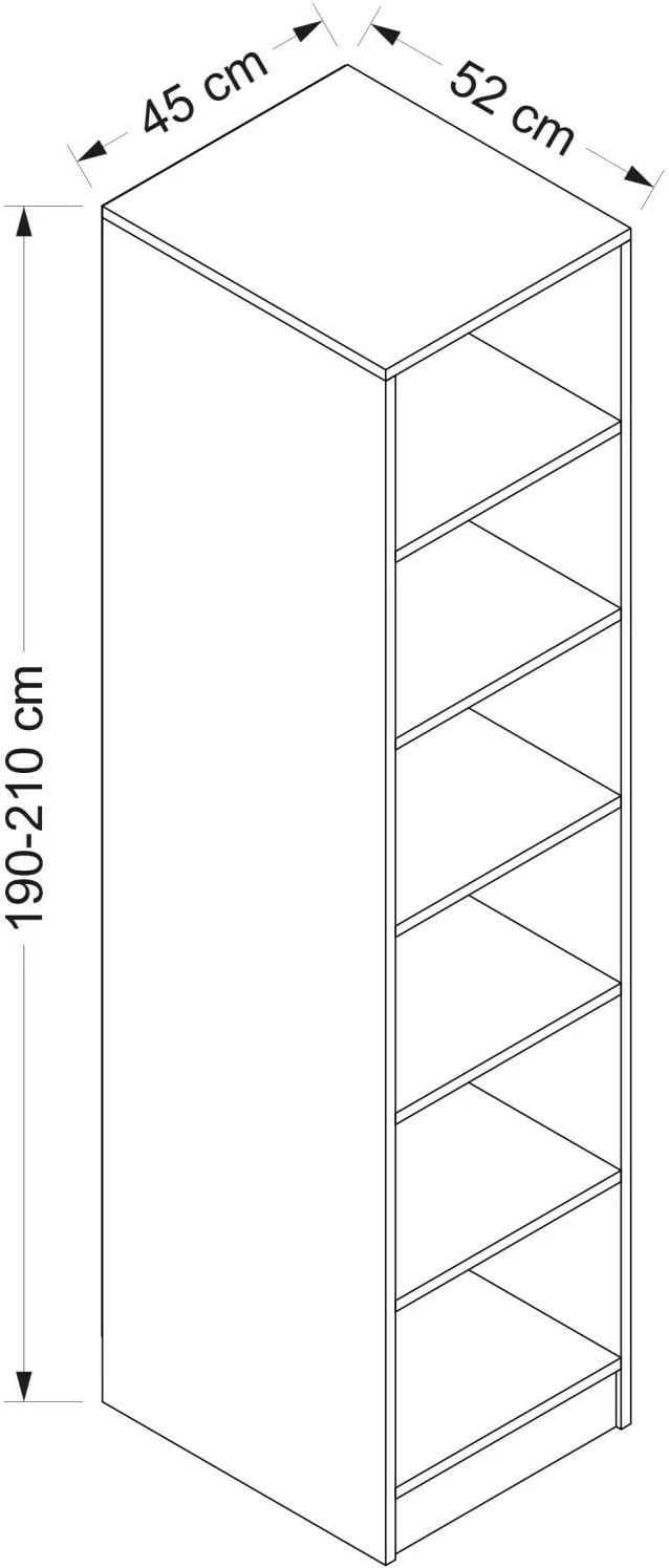 Dollap me rafte, ngjyrë antracit, Skye Decor, 190 cm