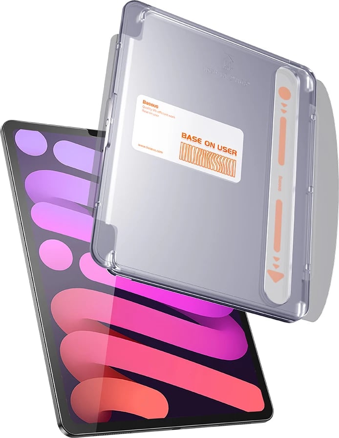 Xham i temperuar Baseus Crystal për iPad Mini 6 8.3", set montimi, transparent