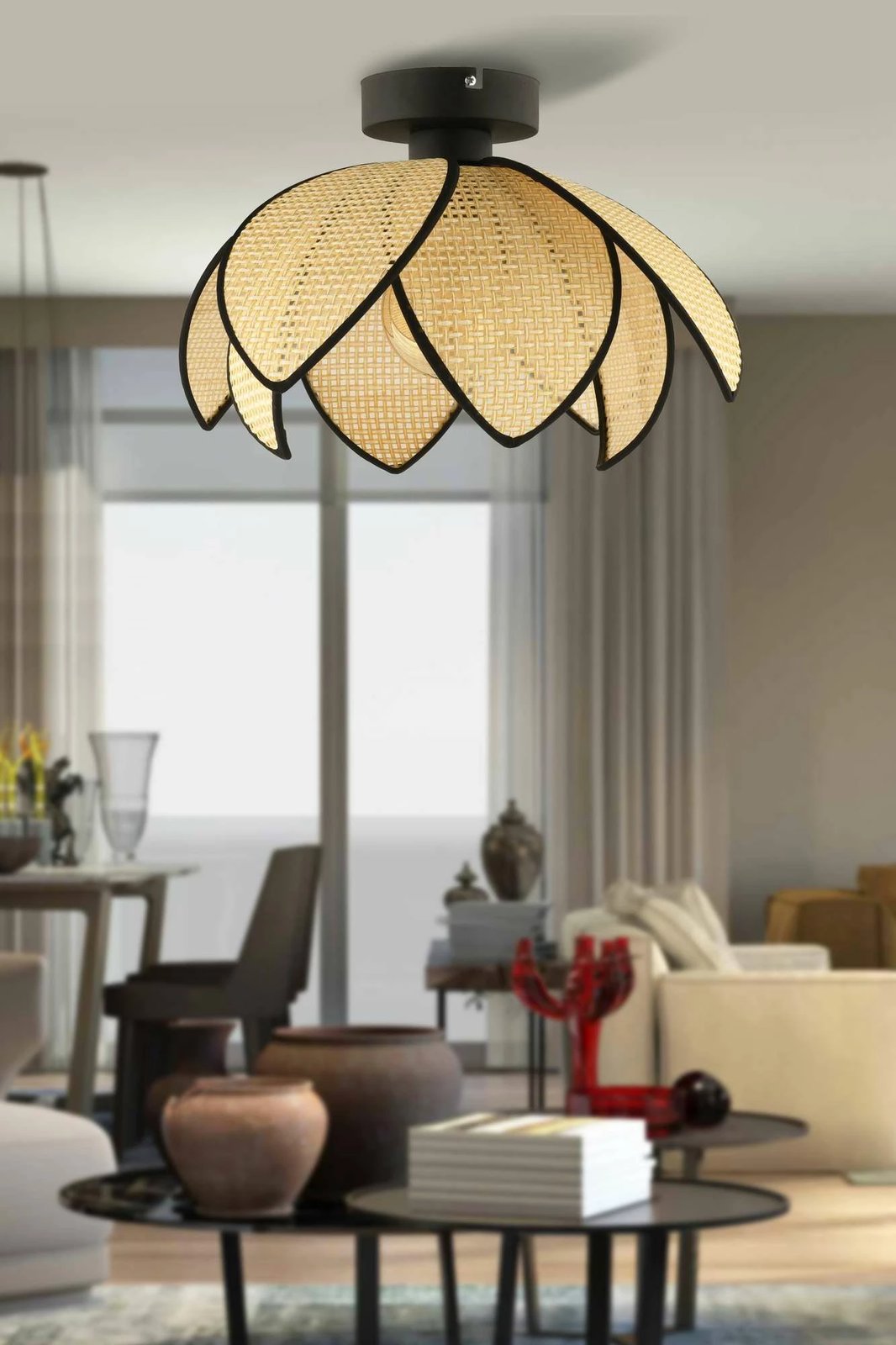 Llambë tavani Opviq, krem dhe e zezë, 64887