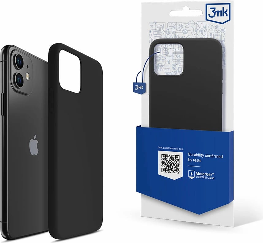 Mbështjellës silikon për iPhone 11 3mk Protection, i zi