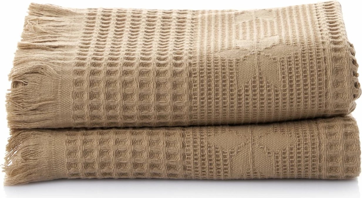 Set peshqirësh duarsh (2 copë), Mijolnir, Sara, ngjyrë kafe