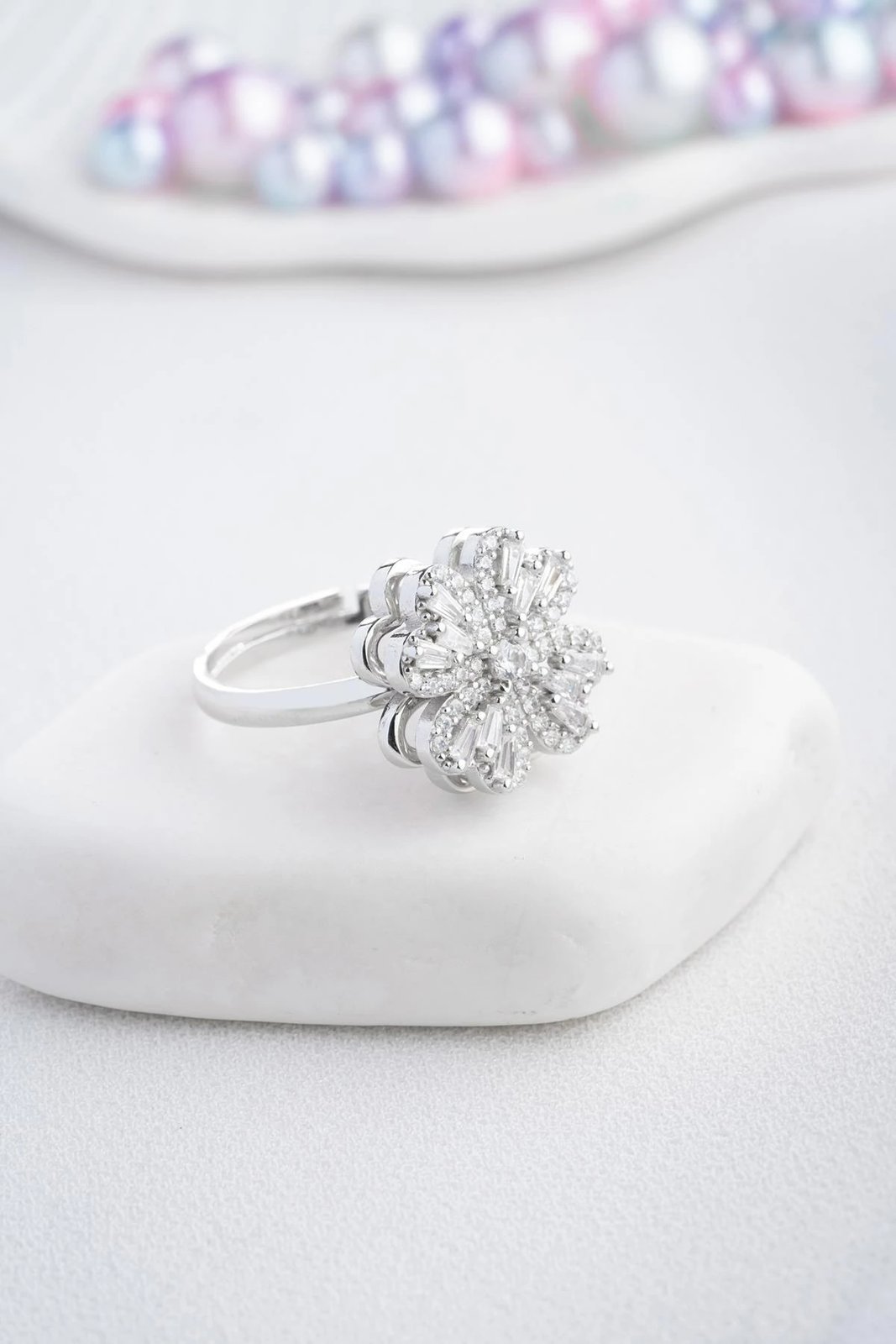 Unazë argjendi Jumeon, NRZ999256, e rregullueshme, me gur zirkoni