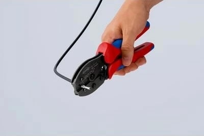 Vegël krimpimi Knipex PreciForce MC4/EVO2, doreza kuqe/blu