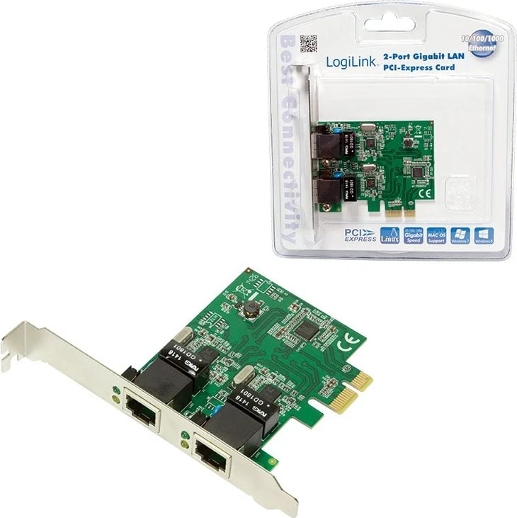 Kartë Rrjeti LogiLink PCI Express 2x Gigabit