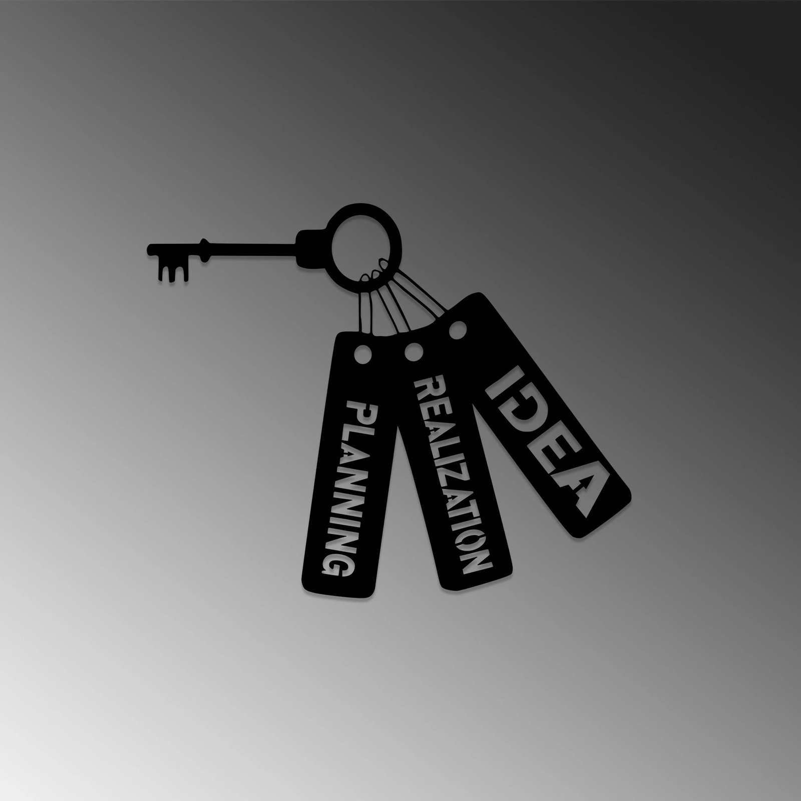 Aksesor dekorativ metalik për mur, Wallity, ide, realizim, planifikim