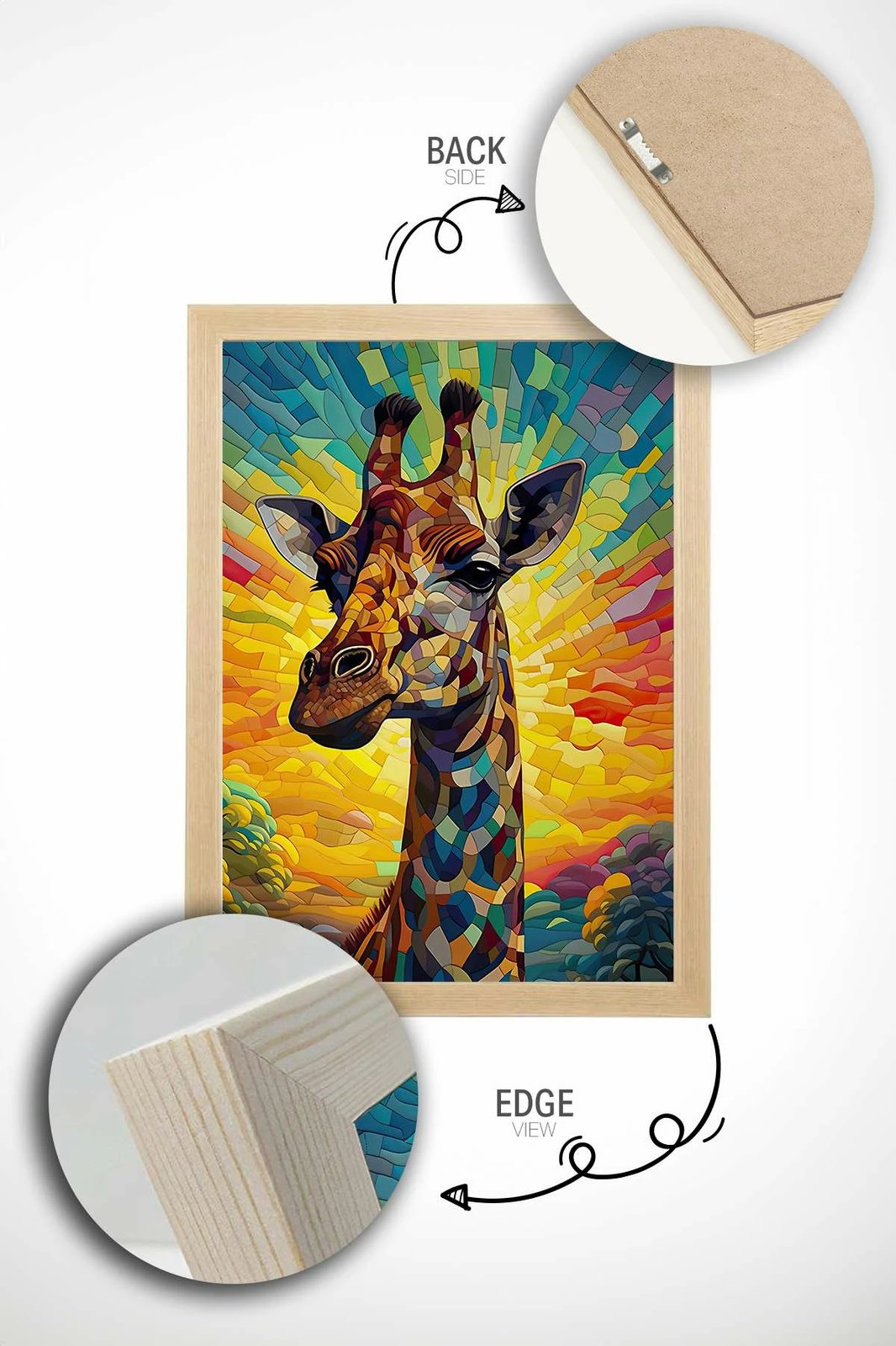 Pikturë dekorative me kornizë, shumëngjyrëshe, Wallity, Mscartmdl26, 33x48cm